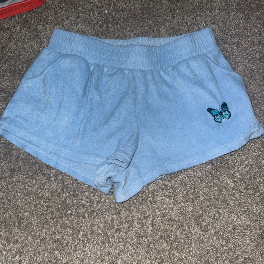 Rue21 Light Blue Terry Cloth Butterfly Shorts